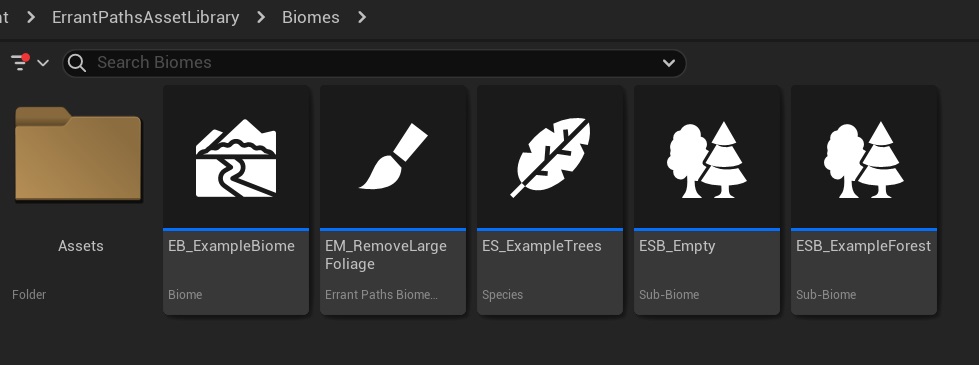 Image showing new asset icons in the Content Browser
