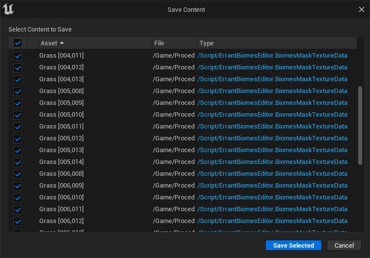 Image showing adding biomes mask asset dialog